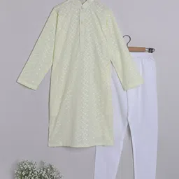 BAESD Boys Embroidered Regular Pure Cotton Kurta With Churidar-image-18