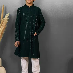 YK Boys Regular Sequinned Kurta with Pyjama-picture-44
