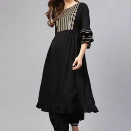 Idalia Yoke Design Bell Sleeves Gotta Patti Anarkali Kurta with Salwar-38