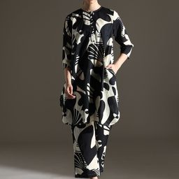 Dora Dori 
Abstract Printed Pure Cotton Round Neck Kurta With Trouser-25