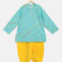 Campana Boys Blue Printed Pure Cotton Kurta with Dhoti Pants-53