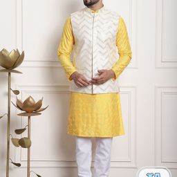 SOJANYA Geometric Embroidered Kurta With Churidar-picture-32