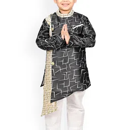 BAESD Boys Abstract Printed Regular Kurta with Pyjamas-12