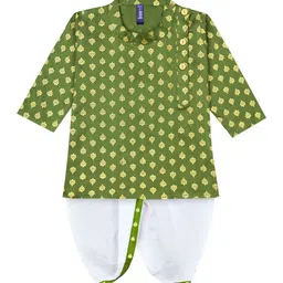 BAESD Boys Ethnic Motifs Printed Zari Straight Kurta With Dhoti Pants-picture-3