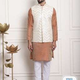 SOJANYA Ethnic Motifs Woven Design Kurta With Churidar-picture-51