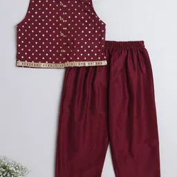 The Magic Wand Girls Printed Mandarin Collar Clothing Set-image-32