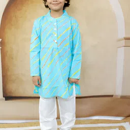 Ka-mee Boys Striped Regular Pure Cotton Kurta with Pyjamas-40