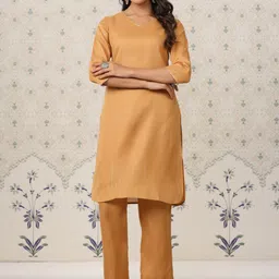 Ode by House of Pataudi Striped Kurta With Trousers-image-51