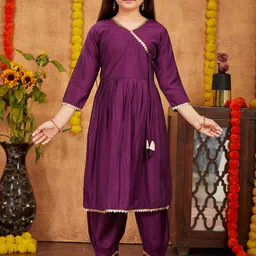 Aarika Girls Regular Gotta Patti Pure Silk Kurta With Patiala-image-89