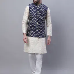 SOJANYA Embroidered Thread Work Kurta and churidar with Nehru Jacket-picture-41