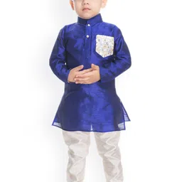 BAESD Boys Mandarin Collar Regular Sequinned Kurta with Pyjamas-64