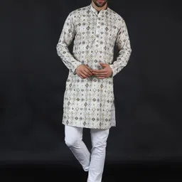Wintage Ethnic Motifs Printed Straight Kurta With Pyjamas-image-71