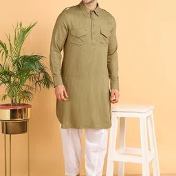HERE&NOW Regular Cotton Kurta with Pyjamas-picture-19