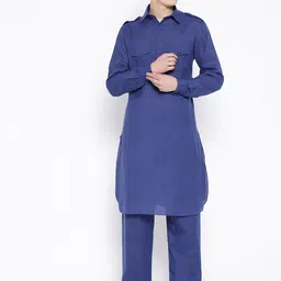 SG LEMAN Men Blue Kurta with Salwar-image-87