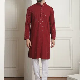 SOJANYA Embroidered Thread Work Pure Cotton Kurta with Churidar-picture-35