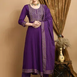 KALINI Yoke Design Sequinned Kurta With Trouser & Dupatta-43