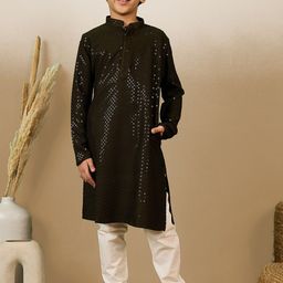 Sanwara Boys Regular Sequinned Straight Kurta with Pyjamas-picture-56