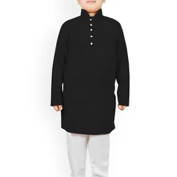SG YUVRAJ Boys Black Thread Work Kurta with Pyjamas-image-65