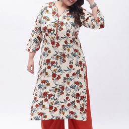 Tissu Plus Size Floral Printed Kurta with Palazzos-14