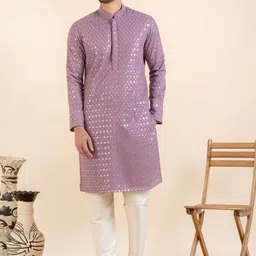TheEthnic.Co Ethnic Motifs Embroidered Sequinned Kurta With Trousers-picture-37