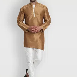 Enciger Men Brown Dupion Silk Kurta with Churidar-picture-38