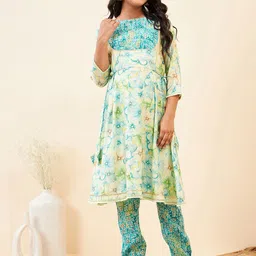 Stylo Bug Girls Floral Printed Regular Gotta Patti Kurta with Pyjamas & With Dupatta-image-53