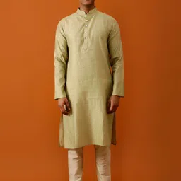 Streaks & Crosses Floral Embroidered Regular Kurta With Pyjamas-image-73