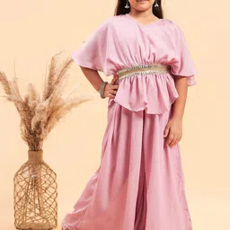 Stylo Bug Girls Tiered Kaftan Top With Palazzos-image-60