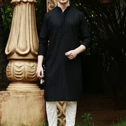 Sanwara Geometric Chikankari Embroidered Pure Cotton Kurta With Churidar-image-28