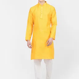 SG LEMAN Woven Design Mandarin Collar Kurta with Pyjamas-picture-22