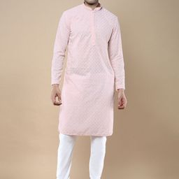 Anouk Men Floral Embroidered Regular Chikankari Kurta with Churidar-image-20