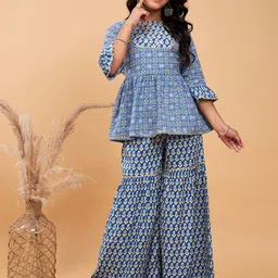 Stylo Bug Floral Printed Gotta Patti Kurti with Sharara-image-39