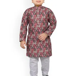 BAESD Boys Ethnic Motifs Printed Regular Kurta With Pyjamas-3
