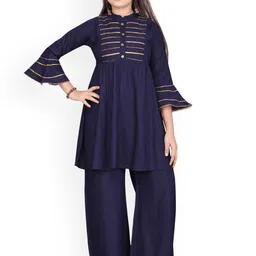 BAESD Embroidered Empire Gotta Patti Pure Cotton Kurta with Palazzos-image-43