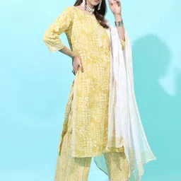 Vishudh Women Woven Design Pure Cotton Kurta Set-image-60