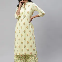 Tulsattva Floral Printed Pure Cotton Kurta with Palazzos-38