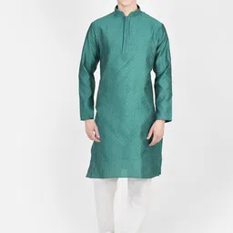 SG LEMAN Woven Design Mandarin Collar Kurta with Pyjamas-picture-10