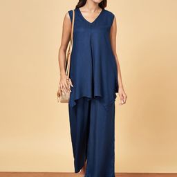 YU by Pantaloons Self Design Tunic With Palazzos-picture-0