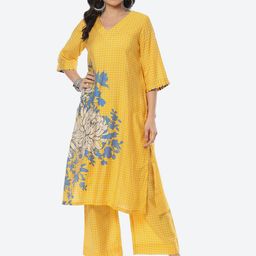 Biba Women V-Neck Floral Printed Kurta with Palazzos-image-69