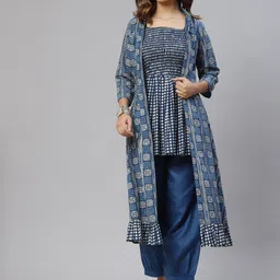 KALINI Women Floral Printed Pleated Top with Trousers-picture-29