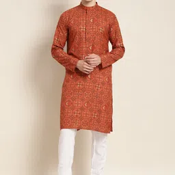 SOJANYA Ethnic Motifs Printed Straight Kurta With Pyjamas-picture-30