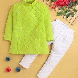 Jeetethnics Boys Mandarin Collar Cotton & Silk Kurta with Pyjamas-44