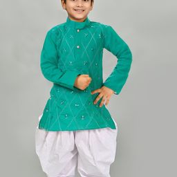 BAESD Boys Geometric Embroidered Regular Sequinned Kurta with Patiala-39
