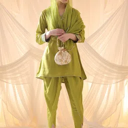 Anouk Floral Yoke Design Regular Kurta with Dhoti Pants & With Dupatta-8