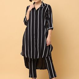 BLACK & BLAH BLAH Women Printed Regular Kurta with Trousers-image-61
