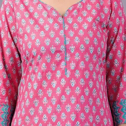 KALINI Ethnic Motifs Printed Regular Pure Cotton Kurta With Salwar & Dupatta image 3
