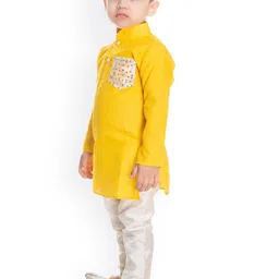 BAESD Boys Mandarin Collar Regular Sequinned Kurta with Pyjamas image 3