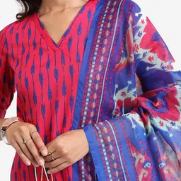 KETCH Abstract Printed Kurta with Trousers & Dupatta image 5