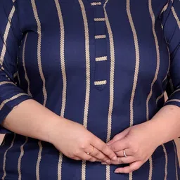 MIRAVAN Plus Size Striped Kurta With Palazzo image 3