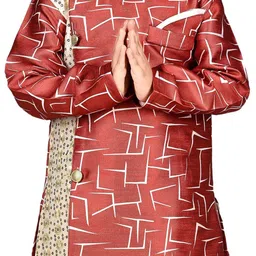 BAESD Boys Printed Regular Patchwork Kurta with Trousers image 3